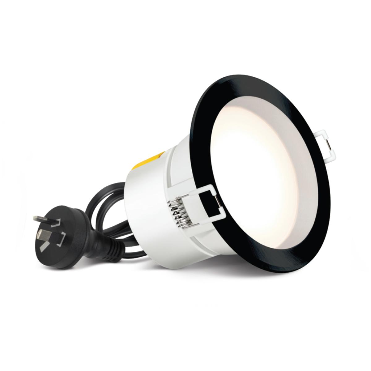 LED D/LIGHT 7W CCT 90MM C/O BLACK