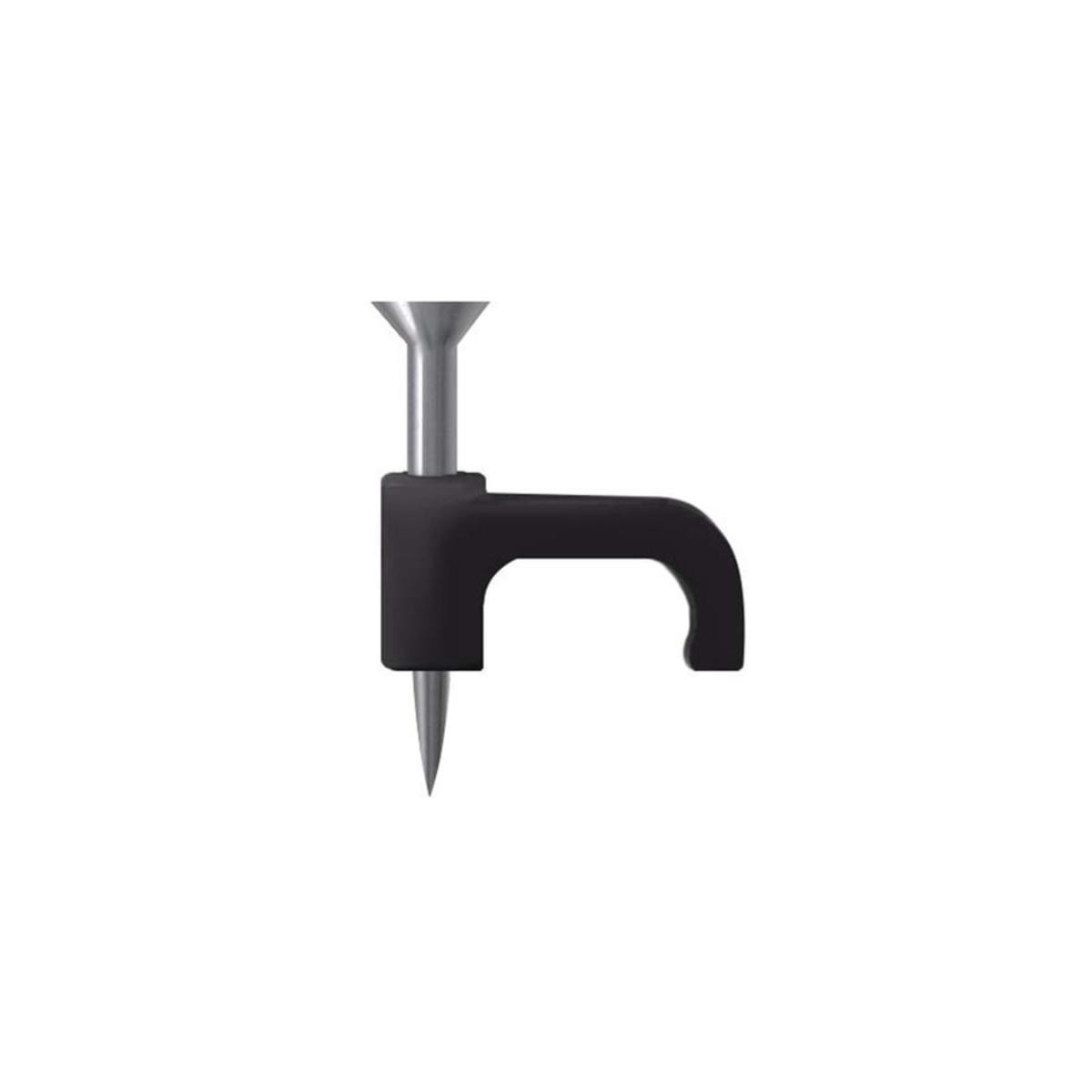 CABLE CLIPS FLAT BLACK 7MM (20 PACK) - D