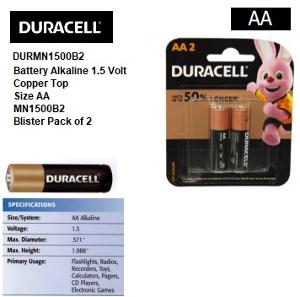 COPPER TOP 1.5V BATTERY SIZE AA 2PK