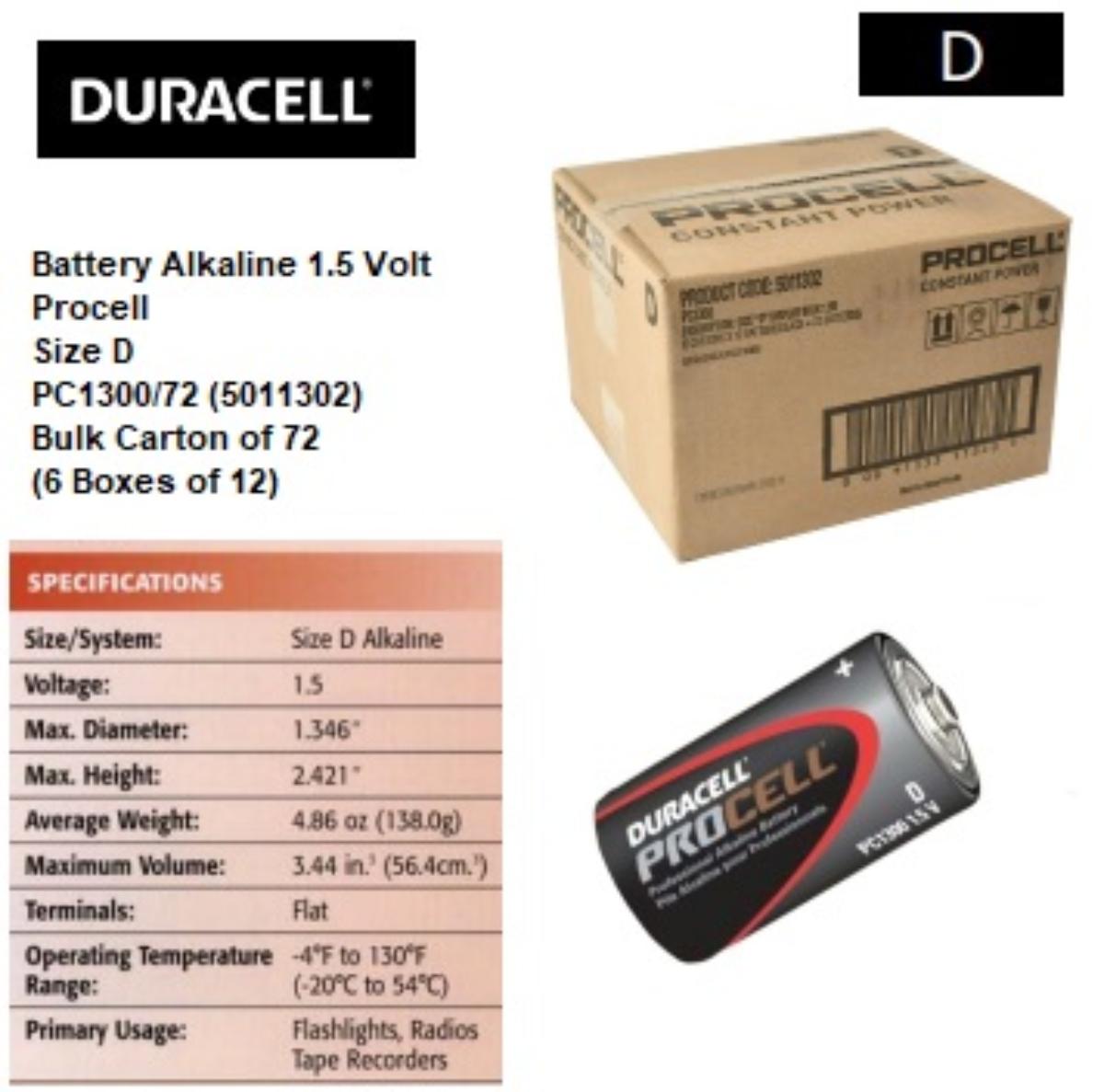 PROCELL 1.5V BATTERY SIZE D
