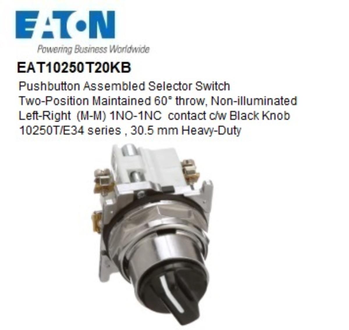 SEL SWITCH 2P W/- BK KNB 1NO 1NC