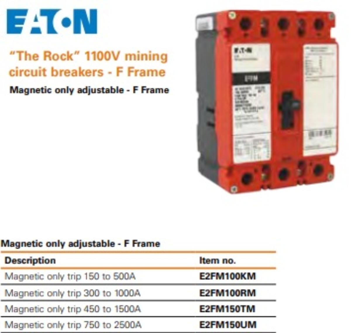MCCB ROCK F-FRAME MAGNETC ONLY 450-1500A