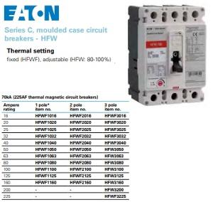 MCCB F-FRAME HFWF 3P 225A 70KA ADJUST MCCB F-FRAME HFWF 3P 225A 70KA ADJUST
