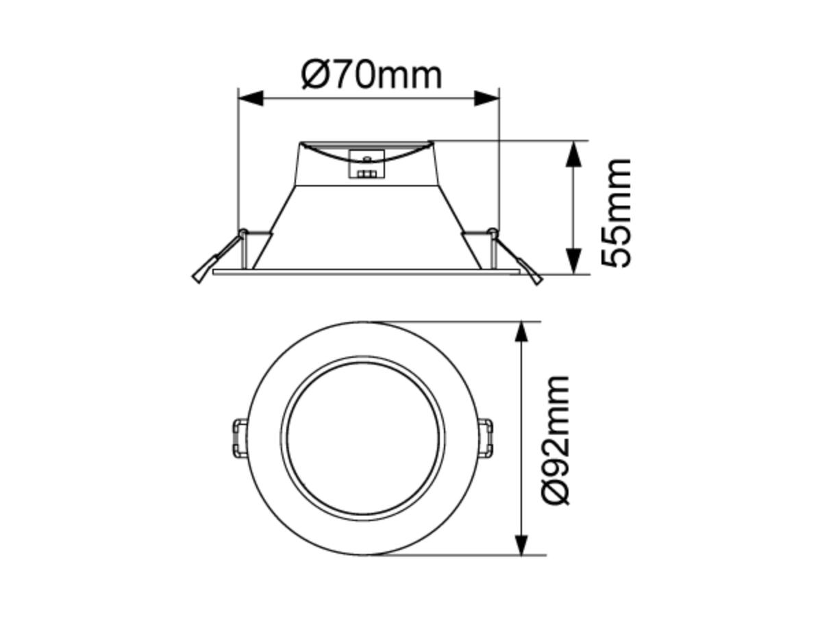 LED D/LIGHT PLASTIAL G3 7W CCT 70MM C/O