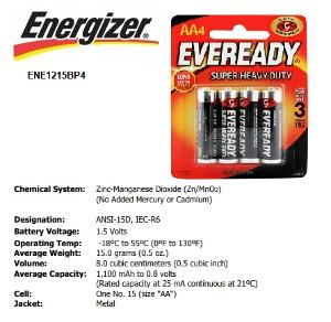 SUPER HEAV DUTY 1.5V BATTERY SIZE AA 4PK