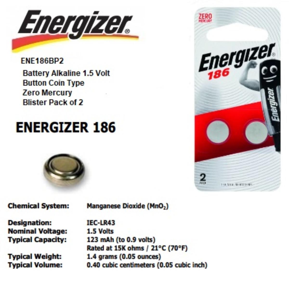 ALKALINE  BATTERY 1 .5V SIZE LR43 2PK