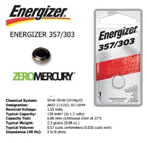 BATTERY BUTTON SILVER OXIDE 1.55VDC BATTERY BUTTON SILVER OXIDE 1.55VDC