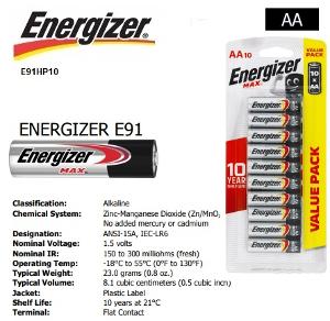 ALKALINE 1.5V BATTERY SIZE AA 10PK ALKALINE 1.5V BATTERY SIZE AA 10PK