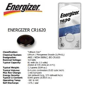 BATTERY 3V LITHIUM 1620 1PK BATTERY 3V LITHIUM 1620 1PK