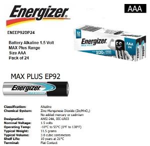 MAX PLUS ALKALINE 1.5V BATTERY SIZE AAA