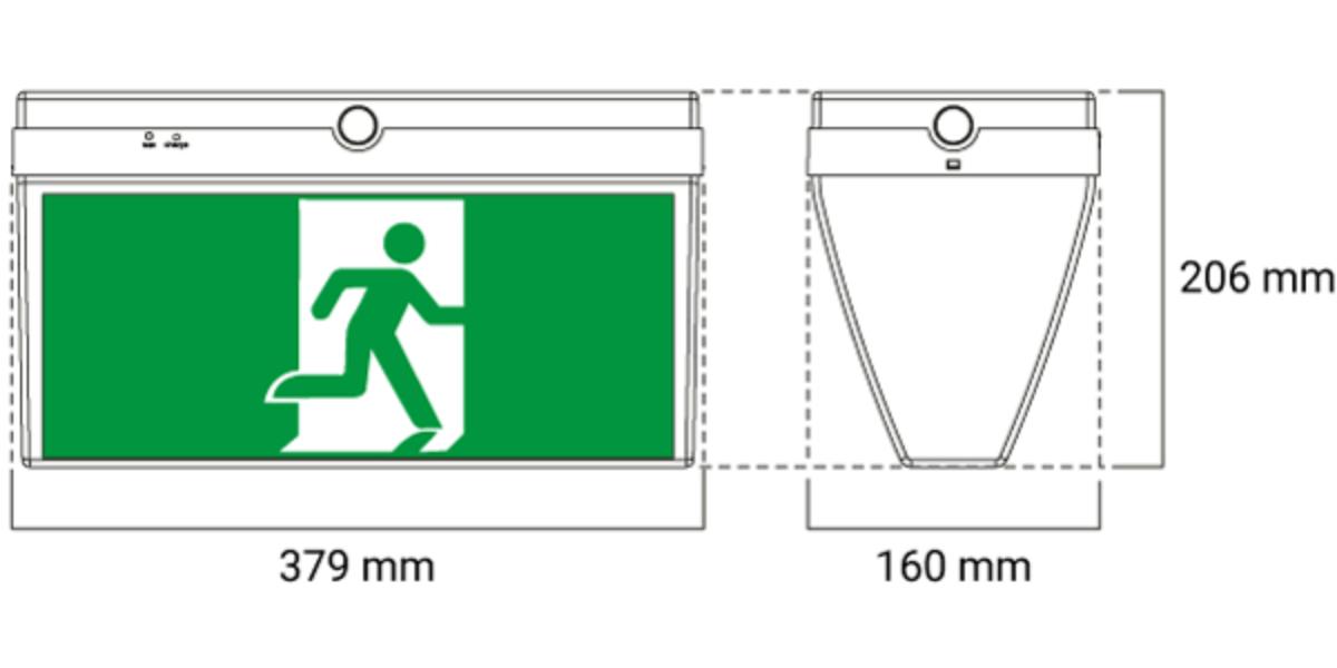 LED EMERG EXIT BOXIT CEILING MNT 24M