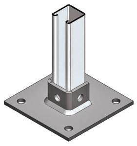 BASE PLATE SUIT 41X41 STRUT 1 HOLE HDG BASE PLATE SUIT 41X41 STRUT 1 HOLE HDG