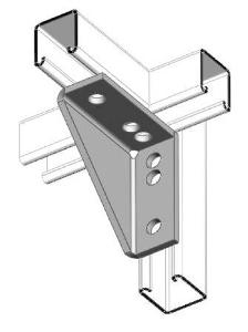ANGLED BRACED FITTING 90D 6 HOLE HDG