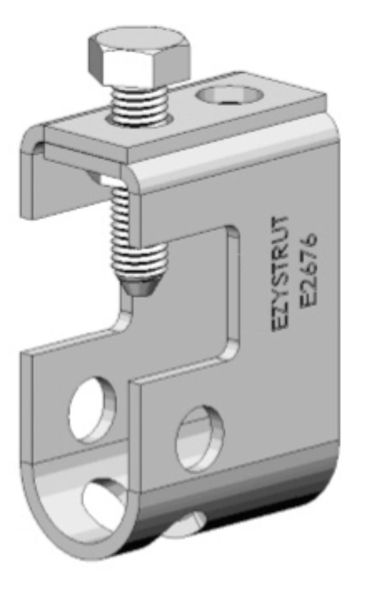 FOLDED BEAM CLAMP FOR M12 THREAD ROD HDG