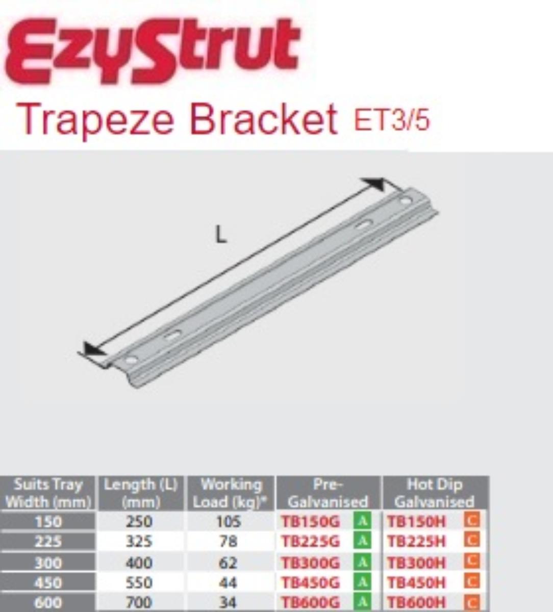 TRAPEZE BRACKET 600MM G/BOND