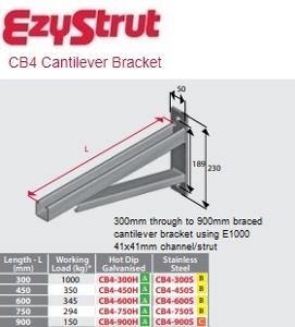 CANTILEVER BRACKET BRACED 750MM HDG CANTILEVER BRACKET BRACED 750MM HDG