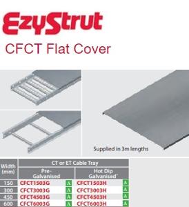 CABLE TRAY FLAT COVER 225MM x 2.4M G/B