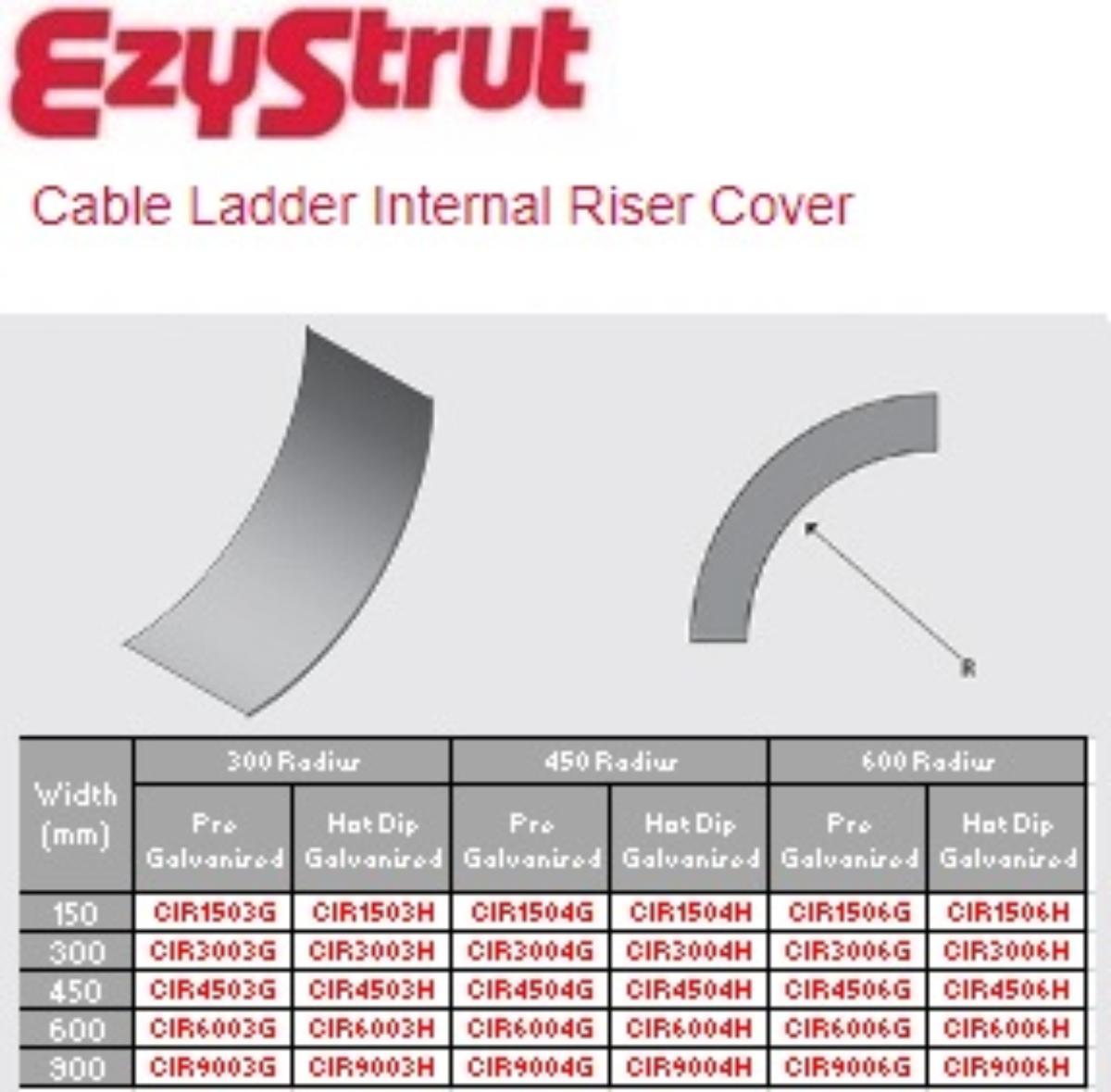 CABLE LADDER INT RISER CVR 300X600R HDG | Cable Tray and Ladder Tray ...