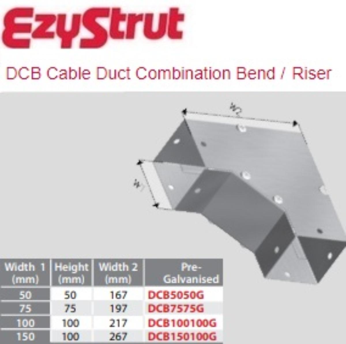 METAL DUCT BEND RISER COMB 50X50MM GAL