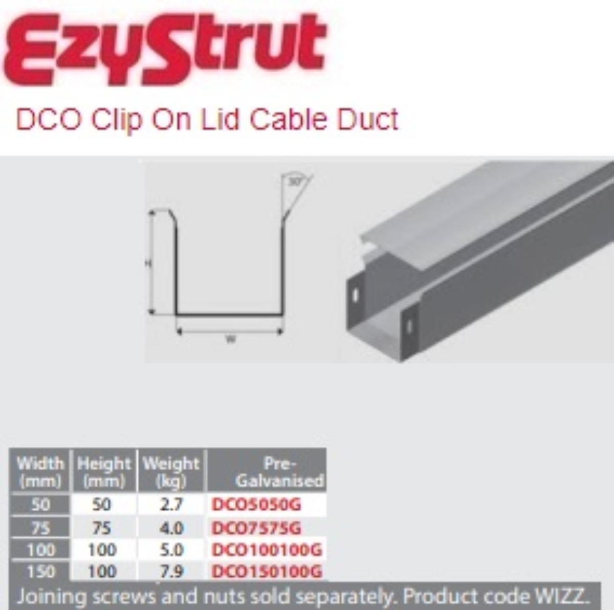 METAL DUCT & CLIP ON LID 75X75MM 2.4MT