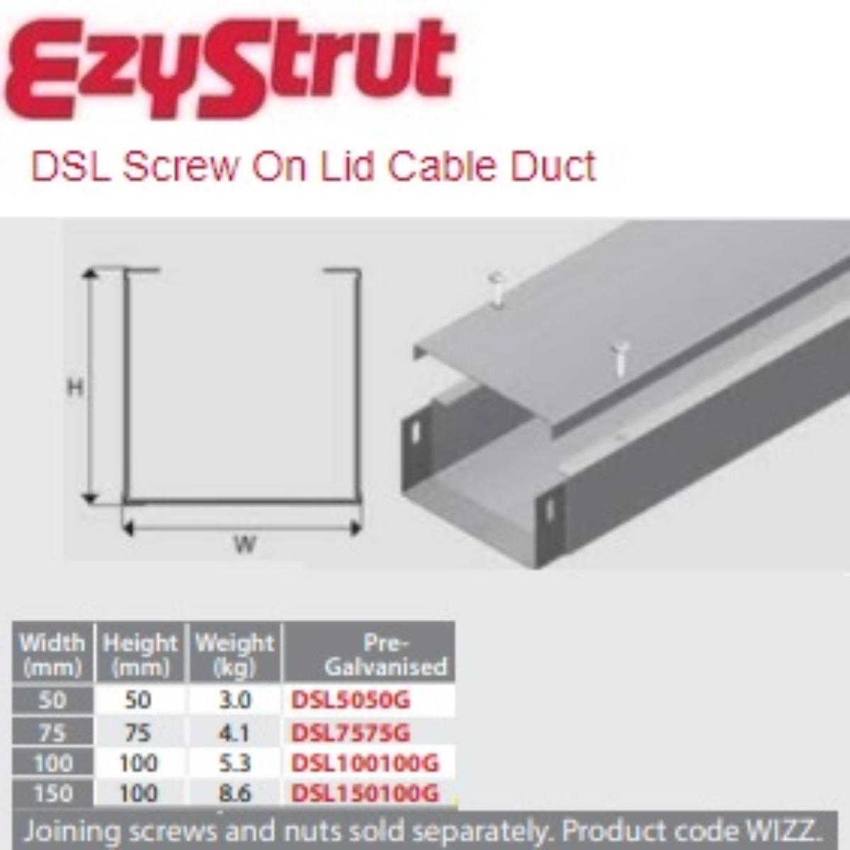 METAL DUCT & SCREW ON LID 150X100MM 2.4M