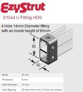 U FITTING FOUR HOLE HDG