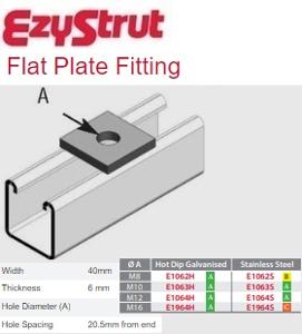 FLAT PLATE FITTING M12 316 S/S