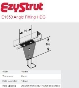 ANGLE FITTING FOUR HOLE GUSSET HDG