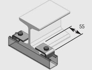 BEAM CLAMP 55MM HDG