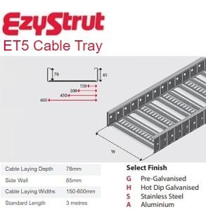 LADDER TRAY 600 x 85mm x 3m ET5 HDG LADDER TRAY 600 x 85mm x 3m ET5 HDG