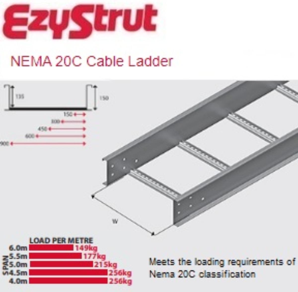 NEMA 20C CABLE LADDER 150MM 6MTR HDG