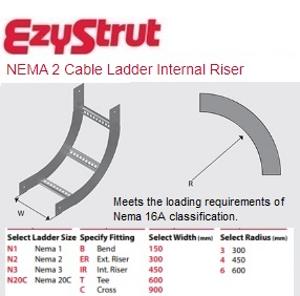 NEMA 2 INT RISER 150MM 600 RAD ALUMINIUM NEMA 2 INT RISER 150MM 600 RAD ALUMINIUM
