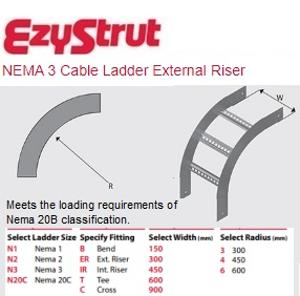 NEMA 3 EXT RISER 150MM 300 RAD ALUMINIUM NEMA 3 EXT RISER 150MM 300 RAD ALUMINIUM