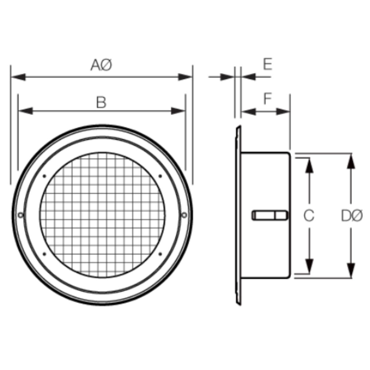 EXTERNAL UNDER EAVE VENT SS316 150MM C/O