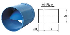 SMOOTH FLOW BACK DRAFT DAMPER 200MM SMOOTH FLOW BACK DRAFT DAMPER 200MM