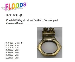 BRASS ANGLE EARTH LOCKNUTS M20