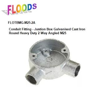 JUNCTION BOX GAL 25MM 2 WAY ANGLED