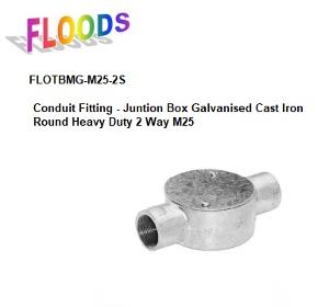 JUNCTION BOX GAL 25MM 2 WAY STRAIGHT