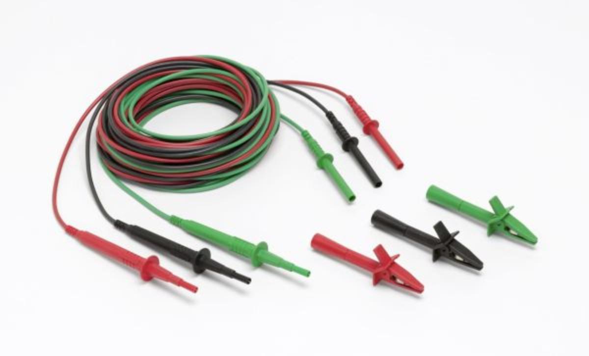 EXT TEST LEAD SET + ALLIG CLIPS RD/BK/GN