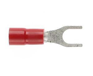 INSULAT FORK LUG D/G RED 3MM STUD 100PK