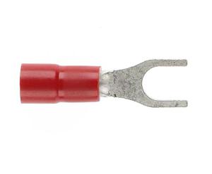 FORKED SPADE TERMINAL 3MM RED DOUBGRP