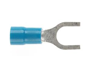 INSULAT FORK LUG D/G BLUE 6MM STUD 50PK