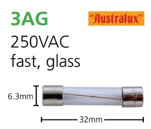 3AG GLASS FUSE FAST 250V 30A 32X6.3MM 3AG GLASS FUSE FAST 250V 30A 32X6.3MM