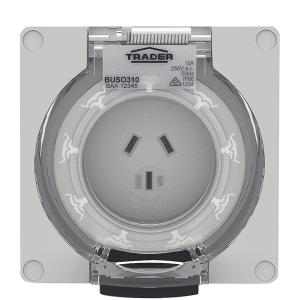SOCKET IP66 10A 250V 3 FLAT PIN LESS ENC SOCKET IP66 10A 250V 3 FLAT PIN LESS ENC