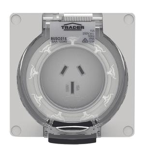 SOCKET IP66 15A 250V 3 FLAT PIN LESS ENC SOCKET IP66 15A 250V 3 FLAT PIN LESS ENC