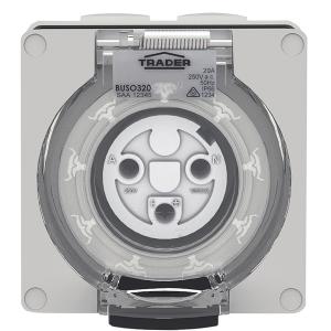 SOCKET IP66 20A 250V 3 ROUND PIN SOCKET IP66 20A 250V 3 ROUND PIN