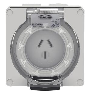 SOCKET IP66 20A 250V 3 FLAT PIN SOCKET IP66 20A 250V 3 FLAT PIN