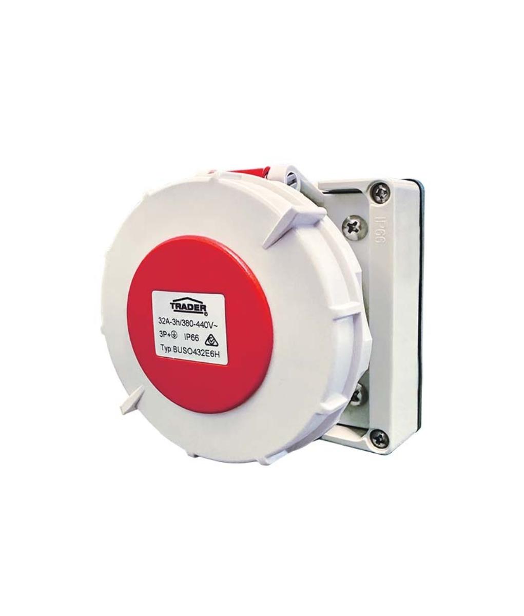 SOCKET IP66 3PH 4P 32A IEC309 6HR NO ENC