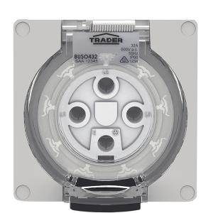 SOCKET IP66 32A 500V 4 PIN LESS ENCLOSUR SOCKET IP66 32A 500V 4 PIN LESS ENCLOSUR