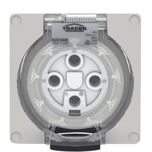 SOCKET IP66 40A 500V 4 PIN LESS ENCLOSUR SOCKET IP66 40A 500V 4 PIN LESS ENCLOSUR